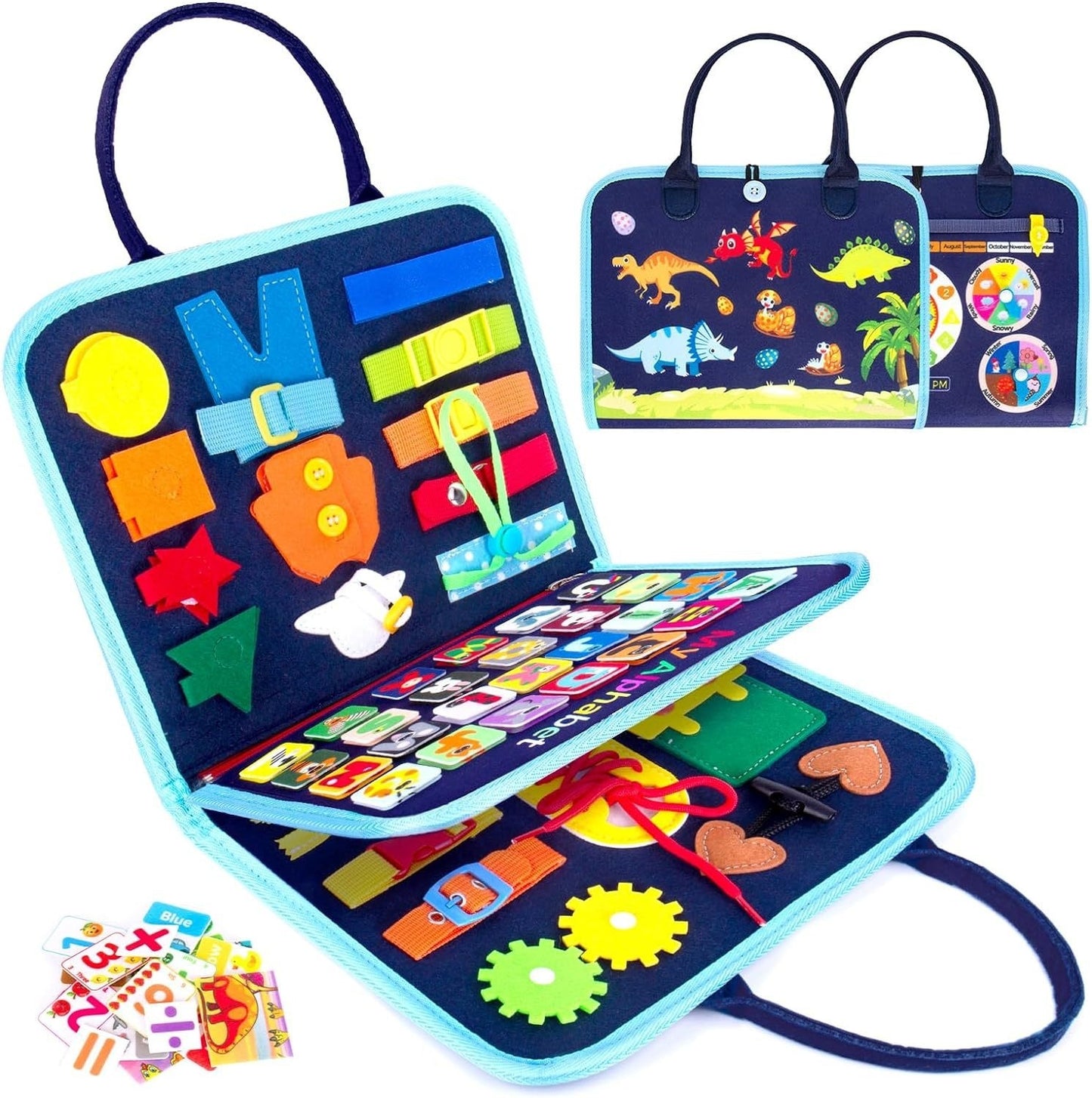 Kids Felt Busy Board | Dressing & Buckle Learning Toy for Toddlers