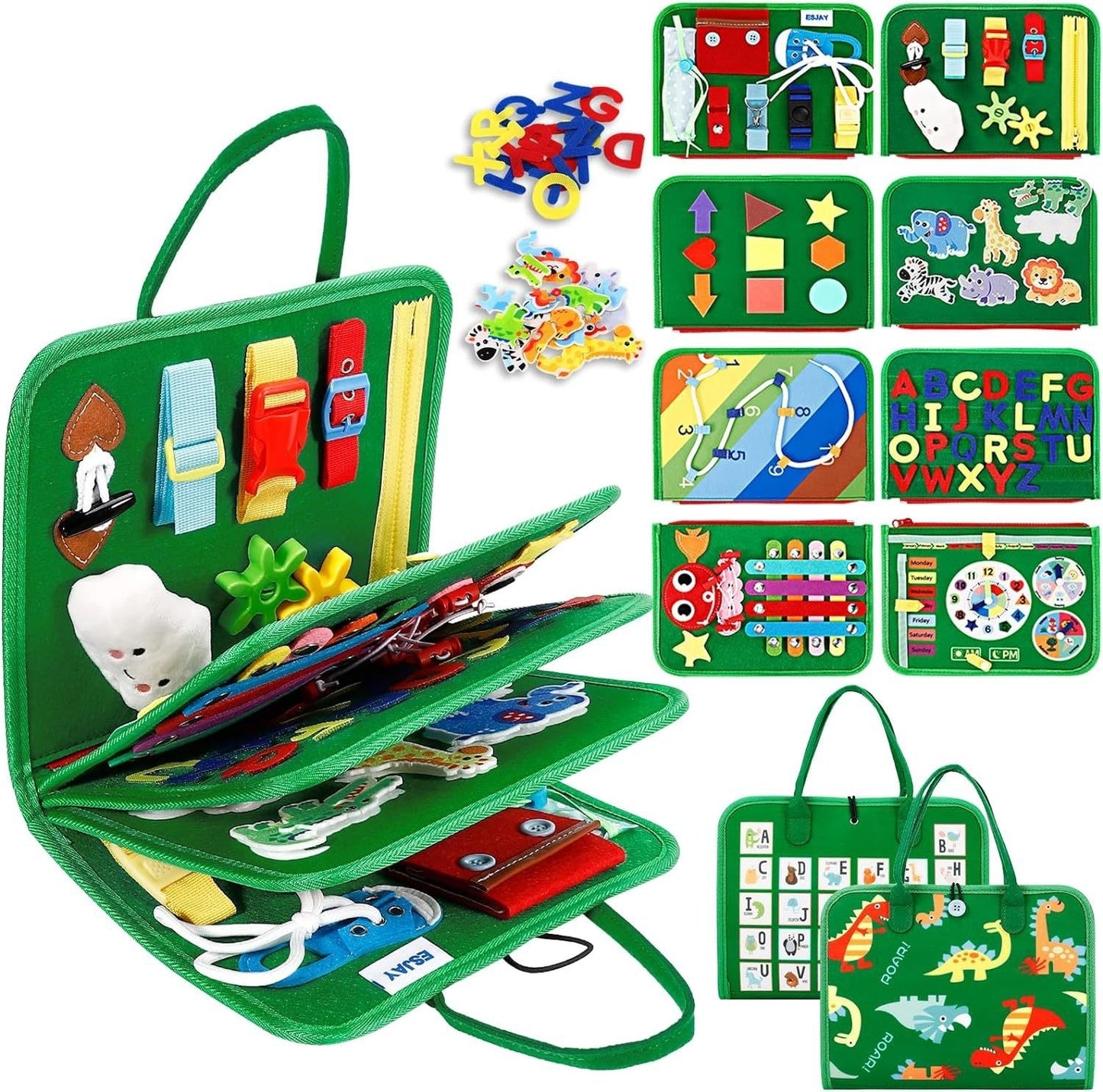 Kids Felt Busy Board | Dressing & Buckle Learning Toy for Toddlers