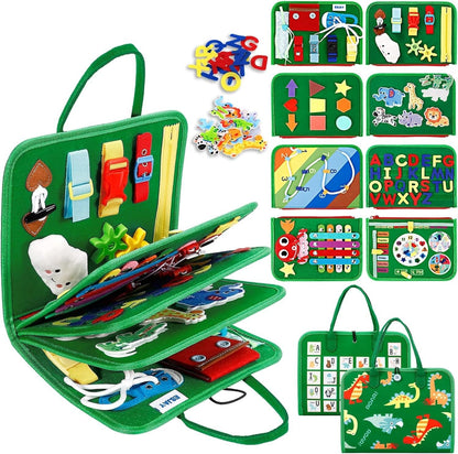 Kids Felt Busy Board | Dressing & Buckle Learning Toy for Toddlers