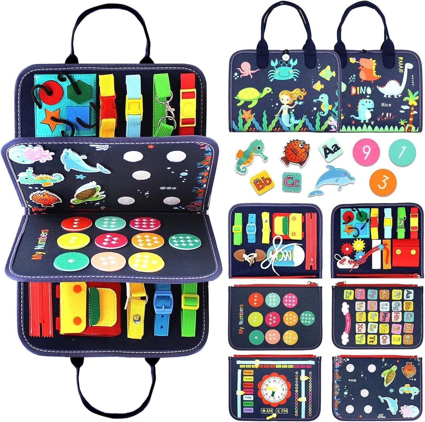 Kids Felt Busy Board | Dressing & Buckle Learning Toy for Toddlers
