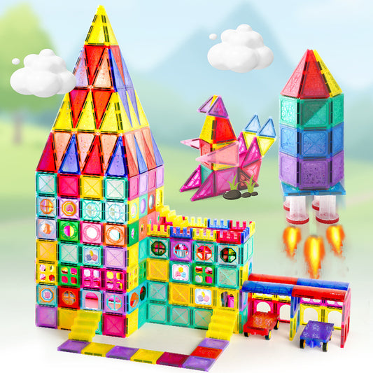 Children's Early Childhood Education Toy Magnetic Building Blocks Pipe Magnet Pure Magnetic Square Suit