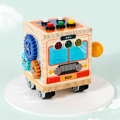 Busy Block Bus Toy Children's Wooden