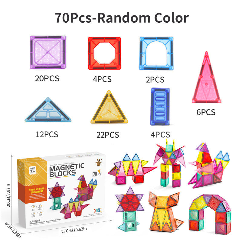 Children's Early Childhood Education Toy Magnetic Building Blocks Pipe Magnet Pure Magnetic Square Suit