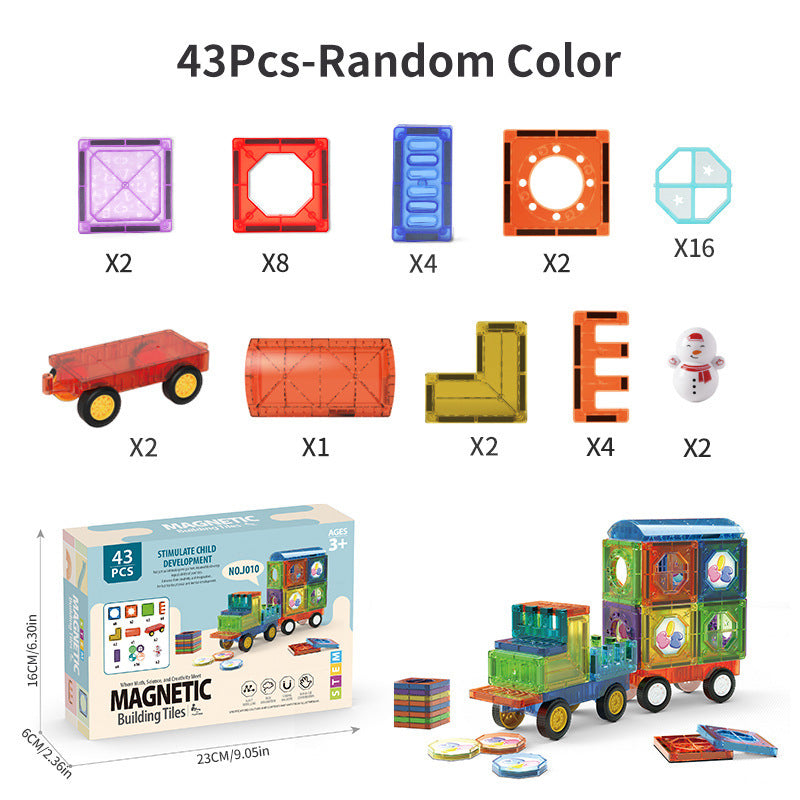 Children's Early Childhood Education Toy Magnetic Building Blocks Pipe Magnet Pure Magnetic Square Suit