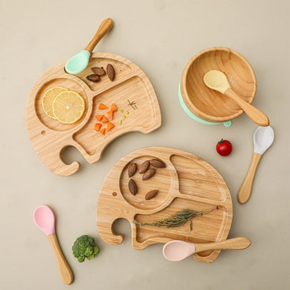 Kids Baby Food Plate Dried Fruit Snack Fruit Plate Household Fruit Divided Tray Animal-Shaped Baby Plate
