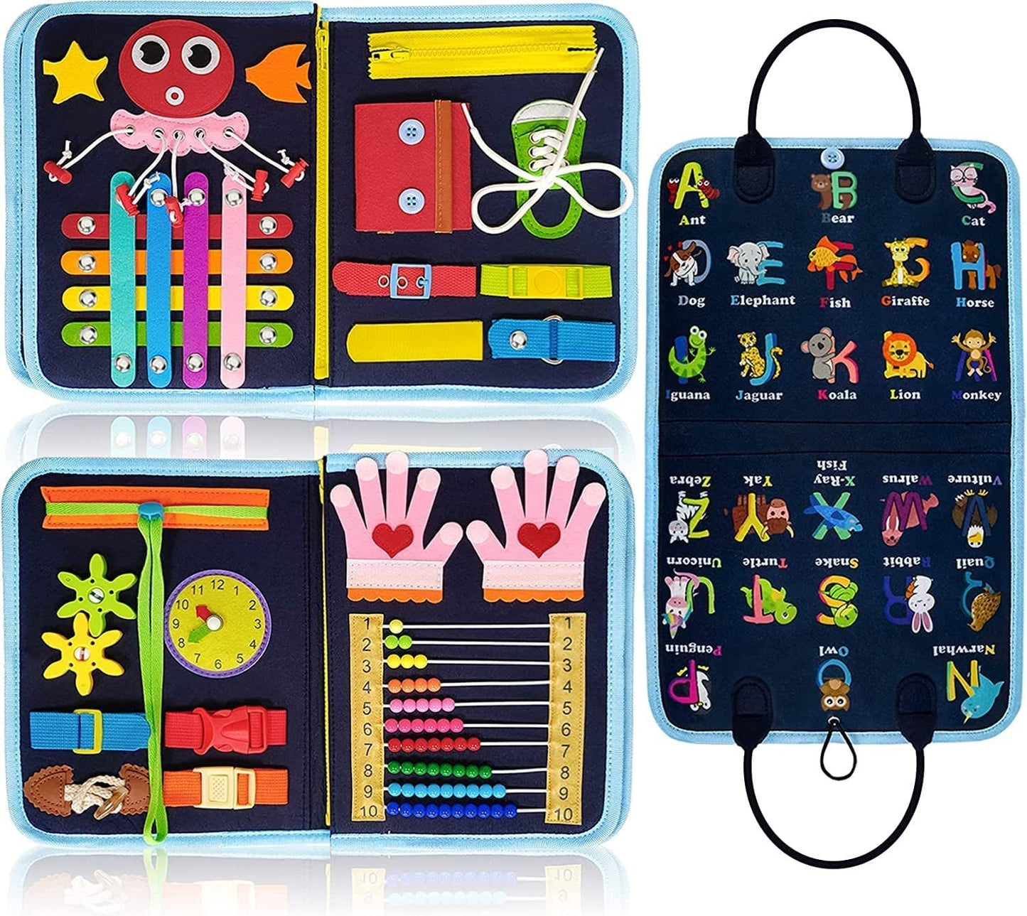 Kids Felt Busy Board | Dressing & Buckle Learning Toy for Toddlers