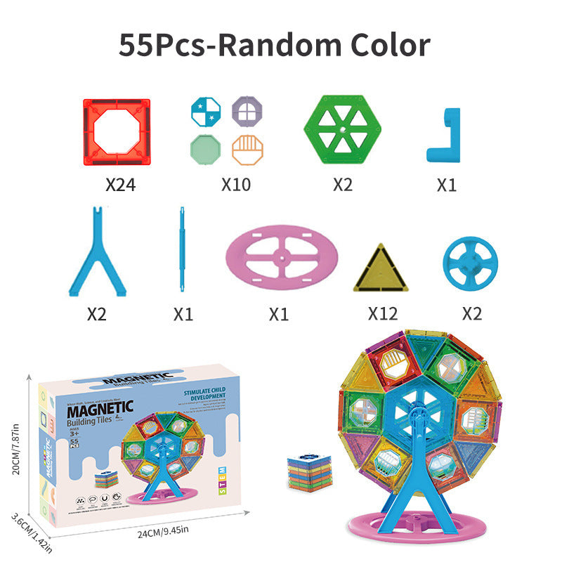 Children's Early Childhood Education Toy Magnetic Building Blocks Pipe Magnet Pure Magnetic Square Suit