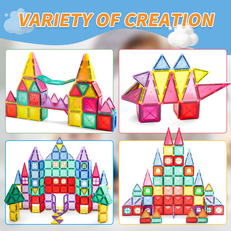 Children's Early Childhood Education Toy Magnetic Building Blocks Pipe Magnet Pure Magnetic Square Suit