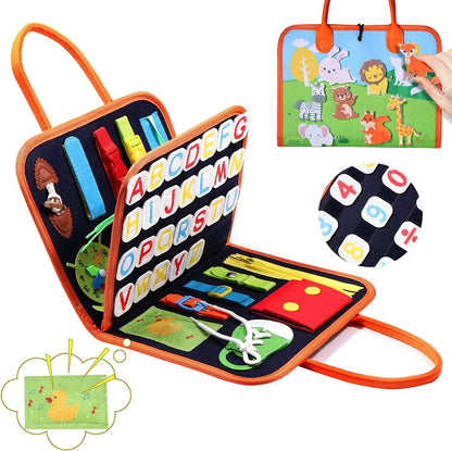 Kids Felt Busy Board | Dressing & Buckle Learning Toy for Toddlers
