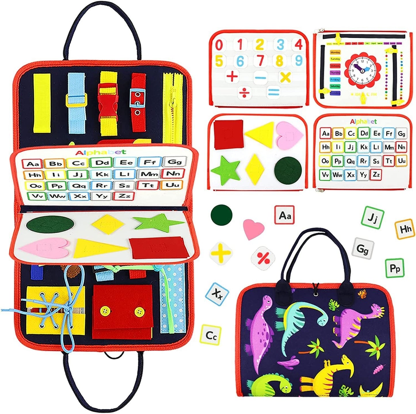 Kids Felt Busy Board | Dressing & Buckle Learning Toy for Toddlers