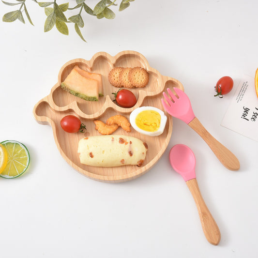 Kids Baby Food Plate Dried Fruit Snack Fruit Plate Household Fruit Divided Tray Animal-Shaped Baby Plate