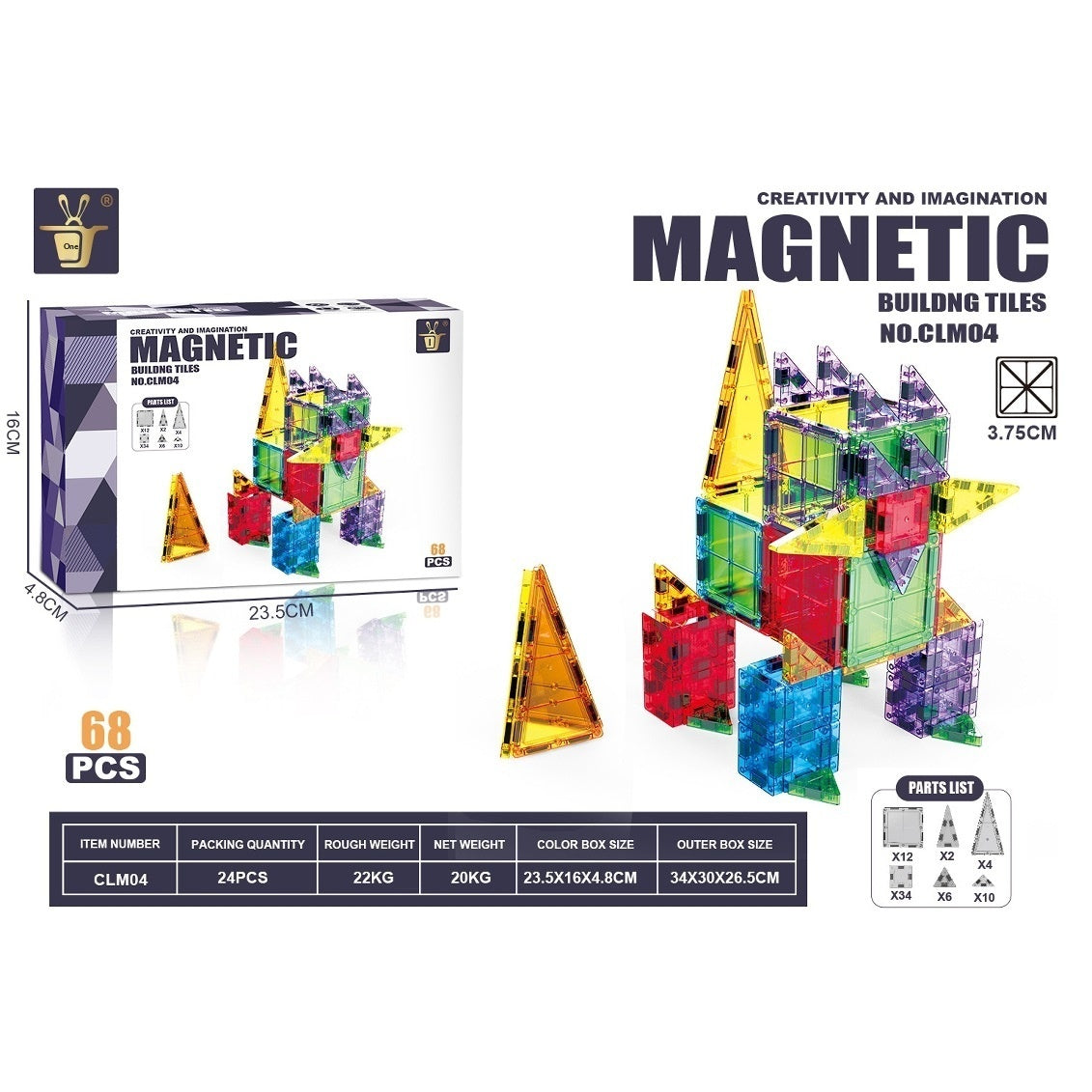 Colored-window Iron Box Mini Magnetic Building Blocks