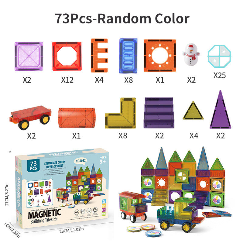 Children's Early Childhood Education Toy Magnetic Building Blocks Pipe Magnet Pure Magnetic Square Suit