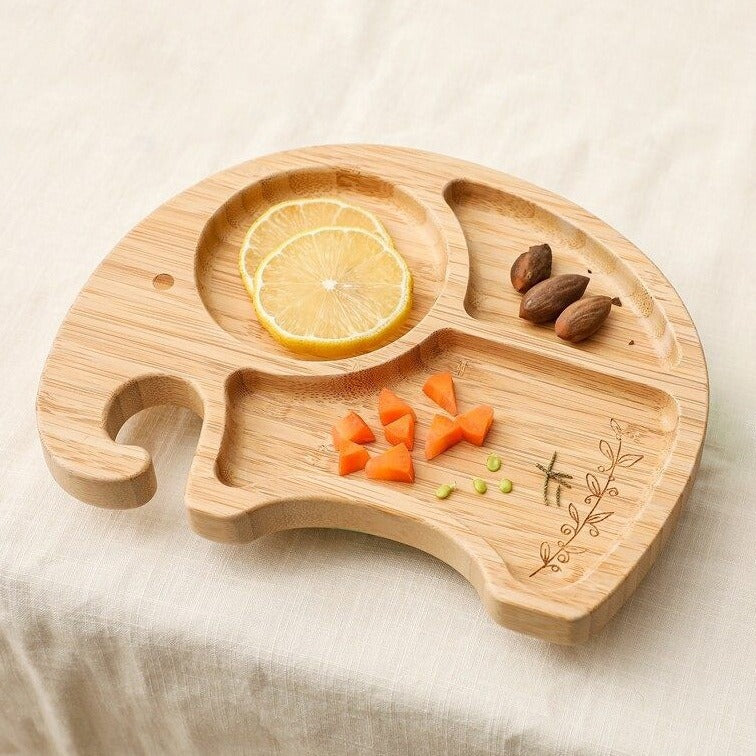 Kids Baby Food Plate Dried Fruit Snack Fruit Plate Household Fruit Divided Tray Animal-Shaped Baby Plate