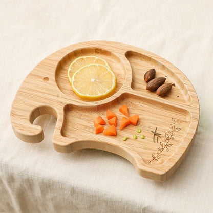 Kids Baby Food Plate Dried Fruit Snack Fruit Plate Household Fruit Divided Tray Animal-Shaped Baby Plate
