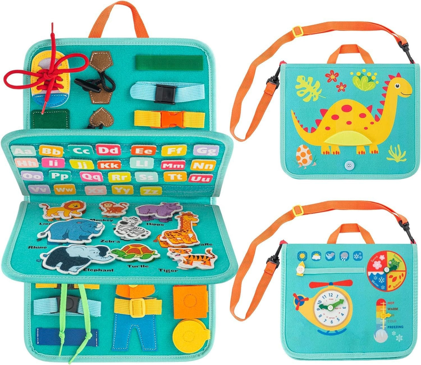 Kids Felt Busy Board | Dressing & Buckle Learning Toy for Toddlers