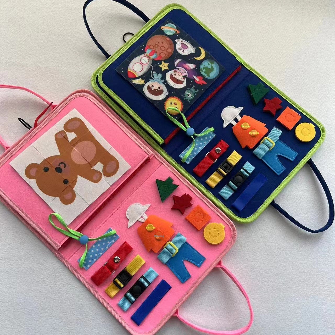 Kids Felt Busy Board | Dressing & Buckle Learning Toy for Toddlers