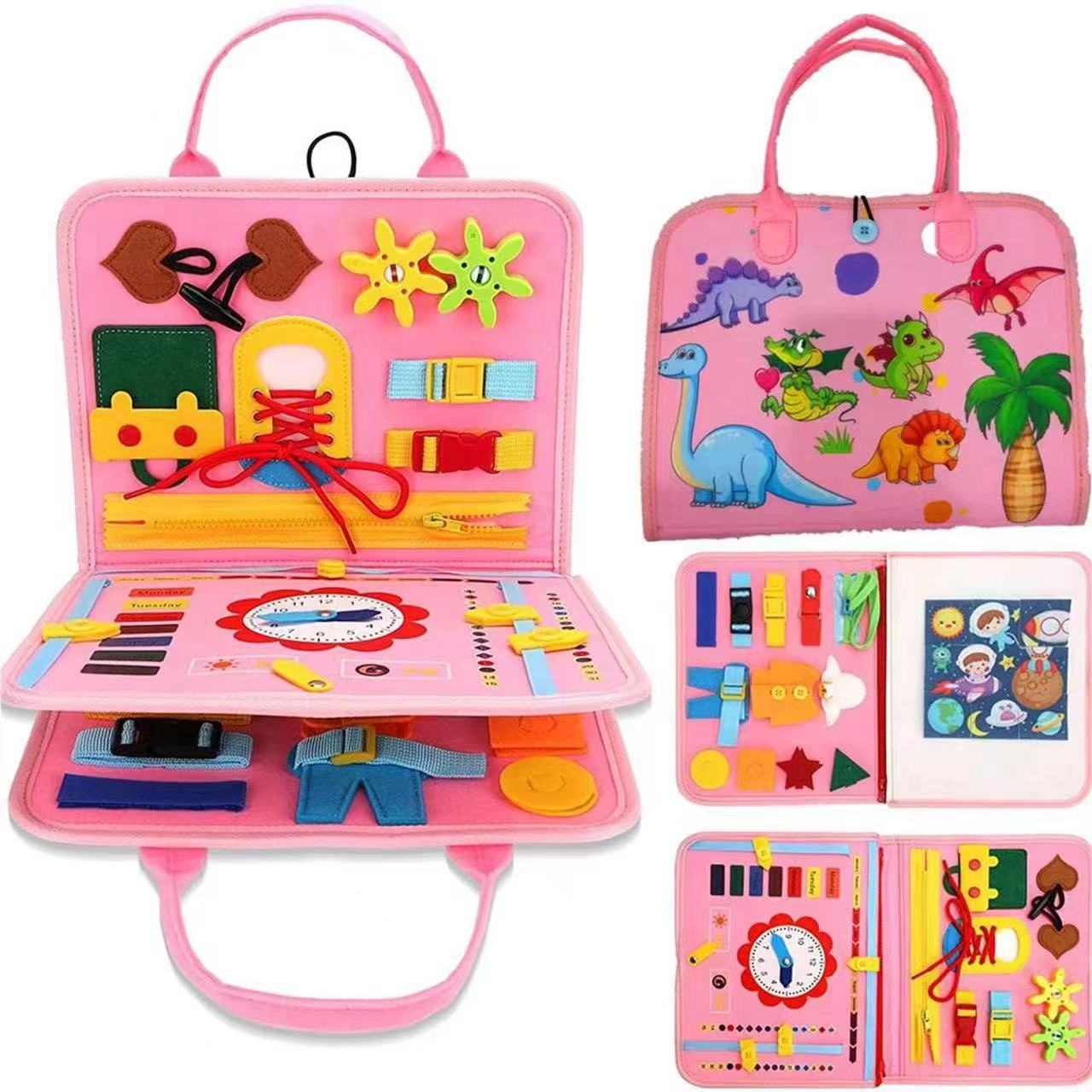 Kids Felt Busy Board | Dressing & Buckle Learning Toy for Toddlers
