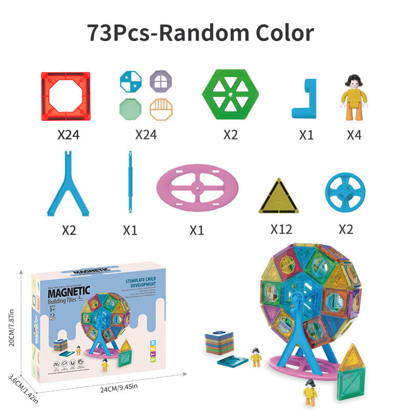 Children's Early Childhood Education Toy Magnetic Building Blocks Pipe Magnet Pure Magnetic Square Suit