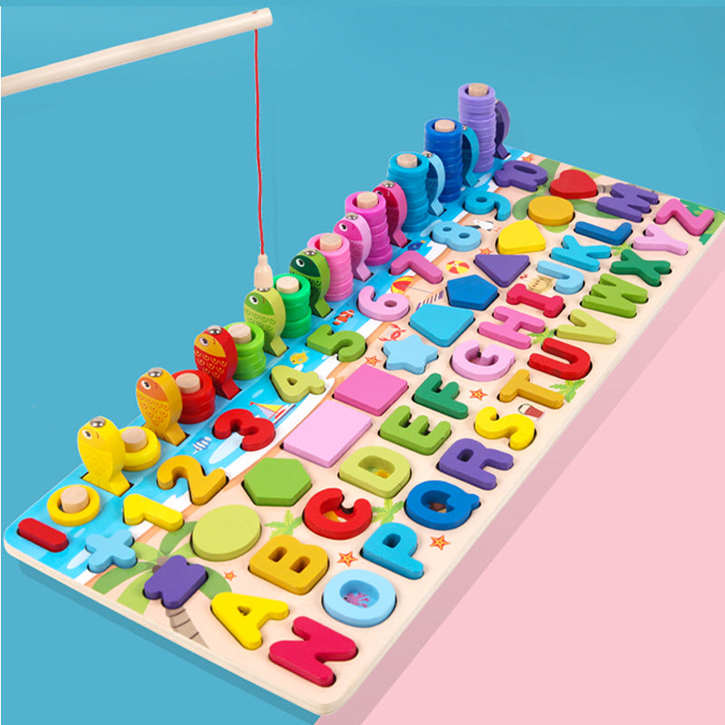Wooden Multifunctional Numbers Board Magnetic Fishing Children's Digital Computing