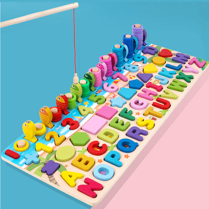 Wooden Multifunctional Numbers Board Magnetic Fishing Children's Digital Computing