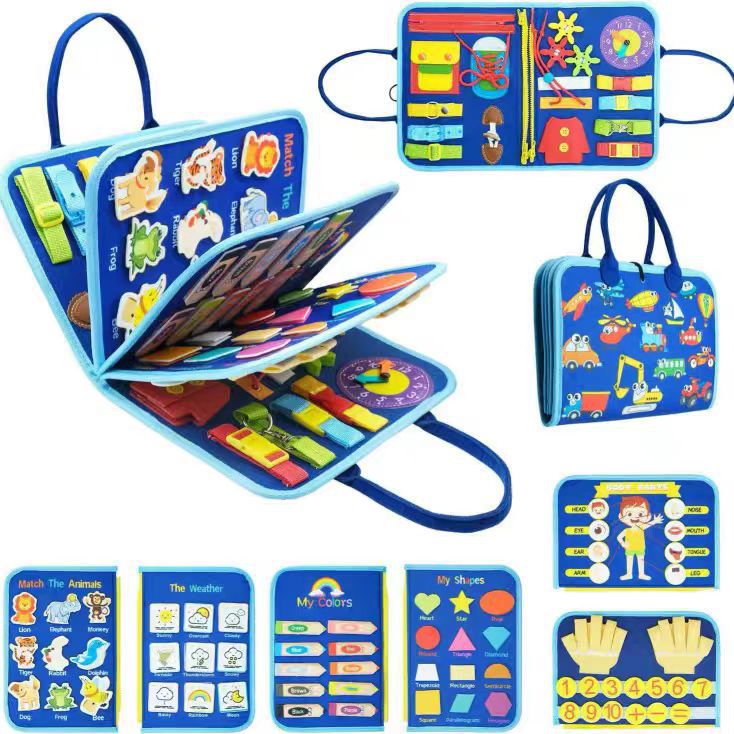 Kids Felt Busy Board | Dressing & Buckle Learning Toy for Toddlers