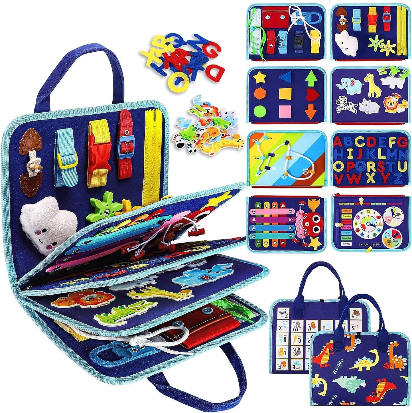 Kids Felt Busy Board | Dressing & Buckle Learning Toy for Toddlers