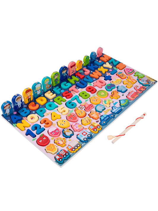 Wooden Multifunctional Numbers Board Magnetic Fishing Children's Digital Computing