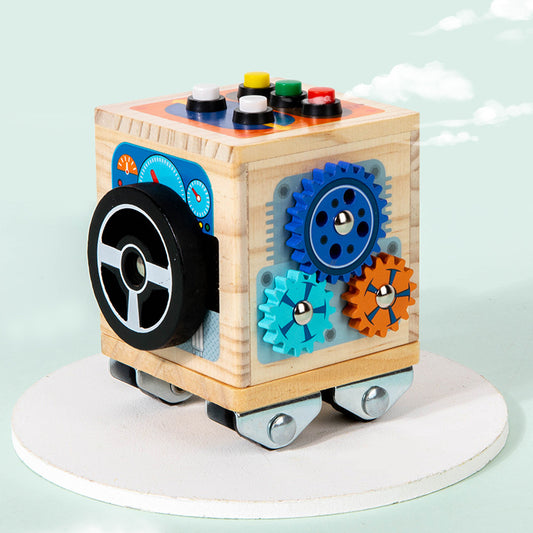 Busy Block Bus Toy Children's Wooden