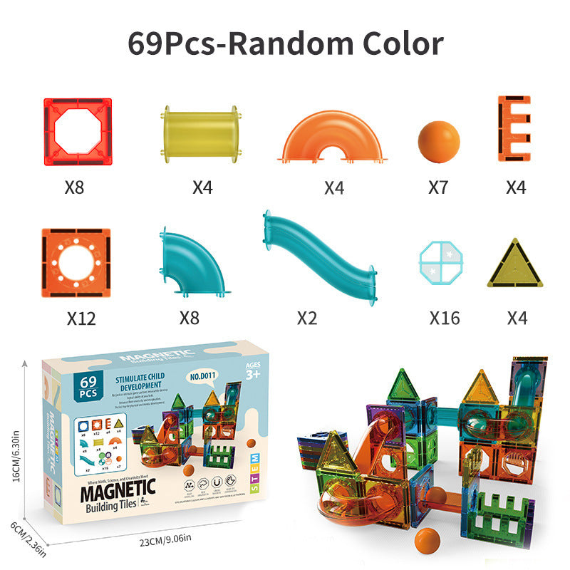 Children's Early Childhood Education Toy Magnetic Building Blocks Pipe Magnet Pure Magnetic Square Suit