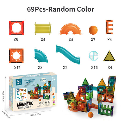 Children's Early Childhood Education Toy Magnetic Building Blocks Pipe Magnet Pure Magnetic Square Suit