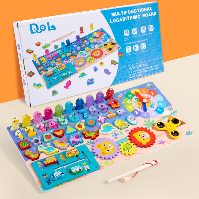 Wooden Multifunctional Numbers Board Magnetic Fishing Children's Digital Computing