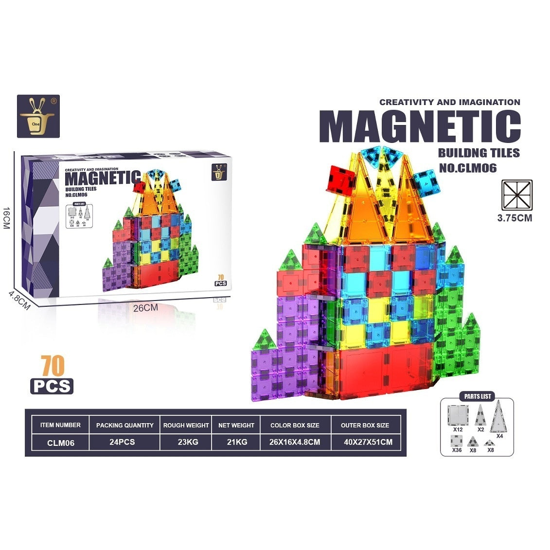 Colored-window Iron Box Mini Magnetic Building Blocks