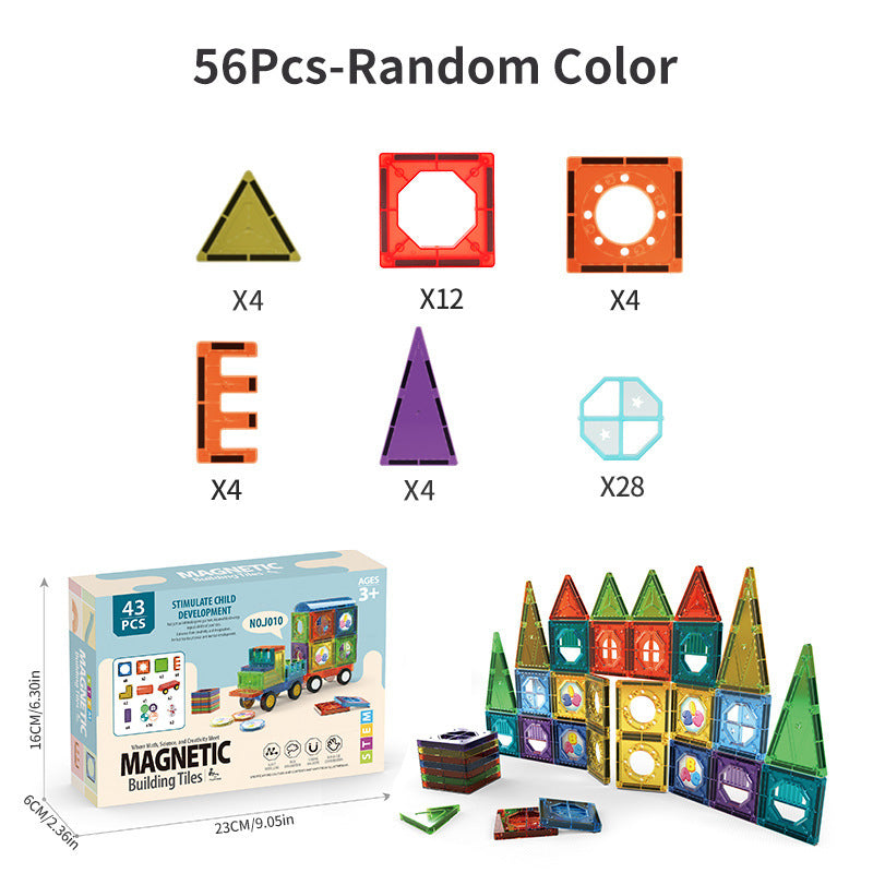 Children's Early Childhood Education Toy Magnetic Building Blocks Pipe Magnet Pure Magnetic Square Suit